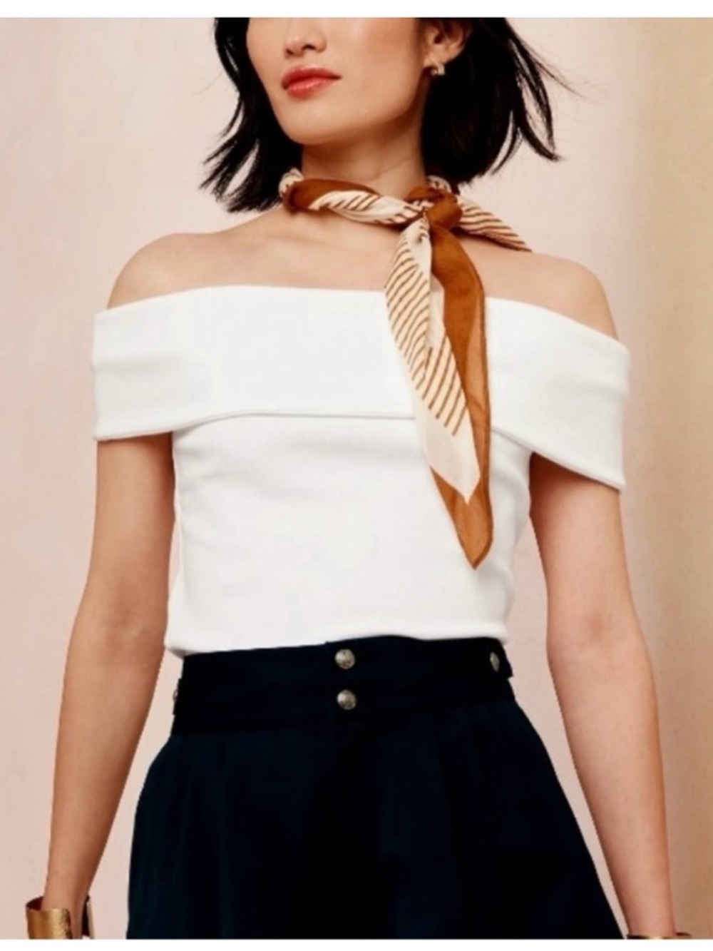 Banana Republic White Off-Shoulder Top